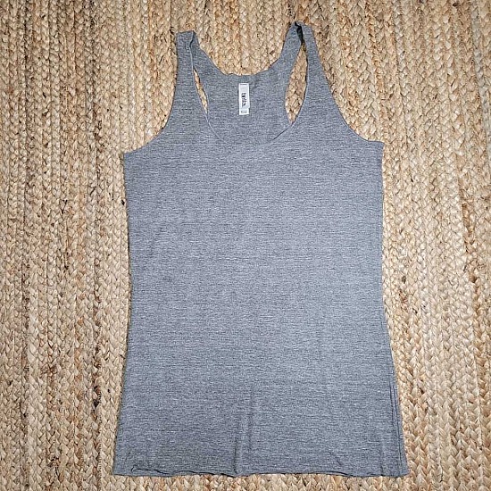 Women's Bella Racer Back Tank -Gray, XL & 2XL