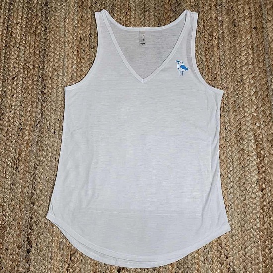 Women's Bella V-Neck Tank ~White, limited supply