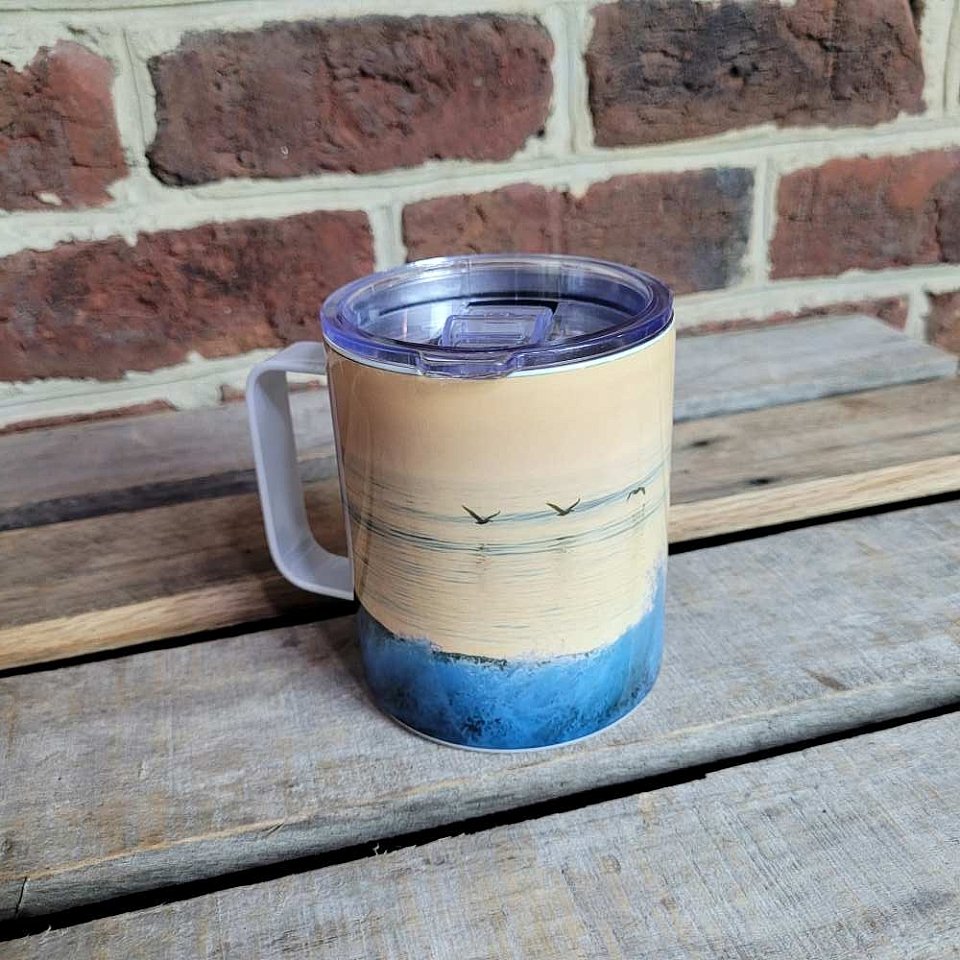 Insulated Travel Mugg ~4 Pelicans and a Splash | 1tm1b.jpg