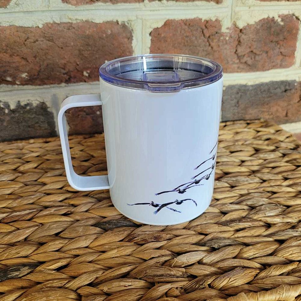 Insulated Travel Mugg ~Pelican Parade | 2tmugskypel3.jpg