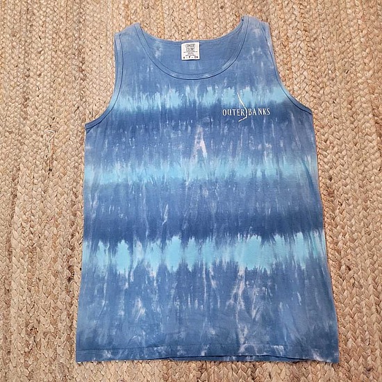 Small Unisex Tank ~Blues Striped TieDye